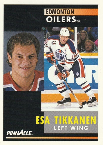 #24 Esa Tikkanen - Edmonton Oilers - 1991-92 Pinnacle Hockey