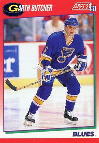 #24 Garth Butcher - St. Louis Blues - 1991-92 Score Canadian Hockey