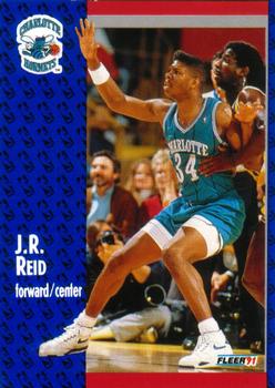 #24 J.R. Reid - Charlotte Hornets - 1991-92 Fleer Basketball
