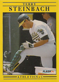 #24 Terry Steinbach - Oakland Athletics - 1991 Fleer Baseball