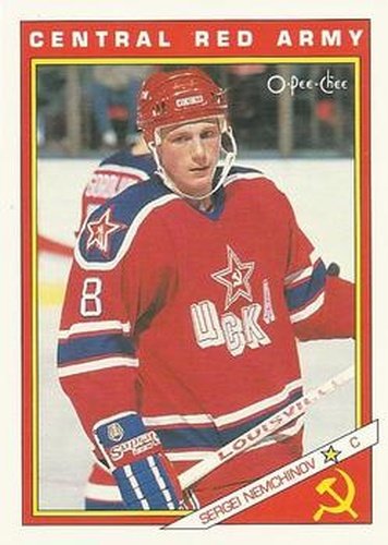 #24R Sergei Nemchinov - CSKA Moscow - 1991-92 O-Pee-Chee Hockey - Sharks & Russians