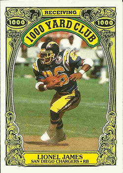 #24 Lionel James - San Diego Chargers - 1986 Topps Football - 1000 Yard Club