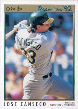 #24 Jose Canseco - Oakland Athletics - 1992 O-Pee-Chee Premier Baseball