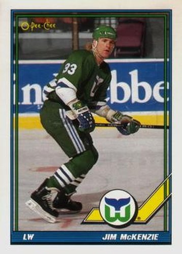 #24 Jim McKenzie - Hartford Whalers - 1991-92 O-Pee-Chee Hockey