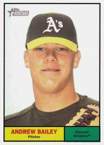 #24 Andrew Bailey - Oakland Athletics - 2010 Topps Heritage Baseball