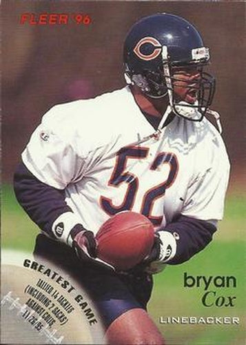 #24 Bryan Cox - Chicago Bears - 1996 Fleer Football