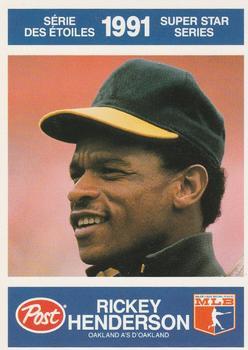 #24 Rickey Henderson - Oakland Athletics - 1991 Post Canada Super Star Series Baseball