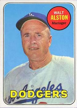 #24 Walt Alston - Los Angeles Dodgers - 1969 Topps Baseball