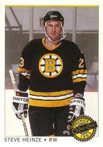 #24 Steve Heinze - Boston Bruins - 1992-93 O-Pee-Chee Premier Hockey