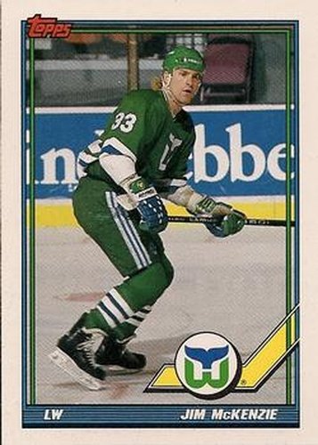 #24 Jim McKenzie - Hartford Whalers - 1991-92 Topps Hockey