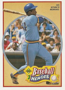 #24 Hank Aaron - Milwaukee Brewers - 1991 Upper Deck Baseball - Baseball Heroes: Hank Aaron