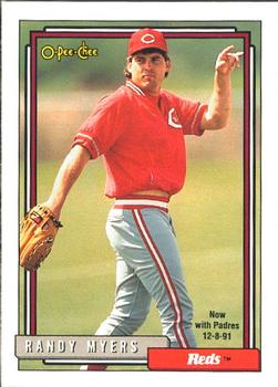 #24 Randy Myers - San Diego Padres - 1992 O-Pee-Chee Baseball