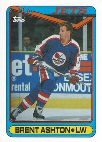 #24 Brent Ashton - Winnipeg Jets - 1990-91 Topps Hockey