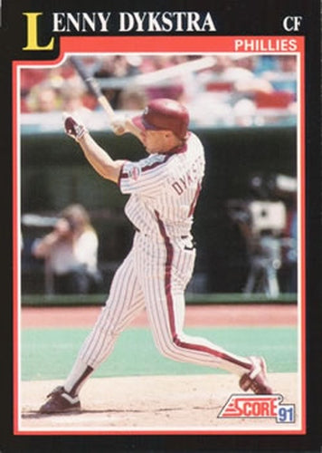 #250 Lenny Dykstra - Philadelphia Phillies - 1991 Score Baseball