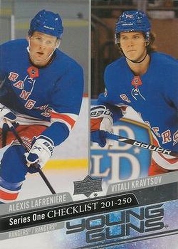 #250 Young Guns Checklist Alexis Lafreniere / Vitali Kravtsov - New York Rangers - 2020-21 Upper Deck Hockey
