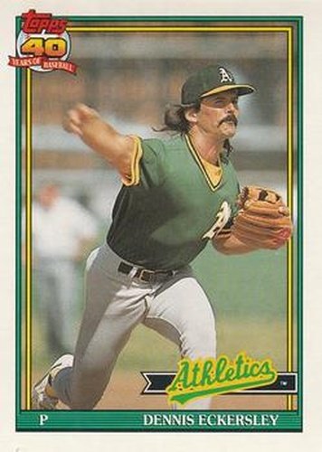 #250 Dennis Eckersley - Oakland Athletics - 1991 O-Pee-Chee Baseball