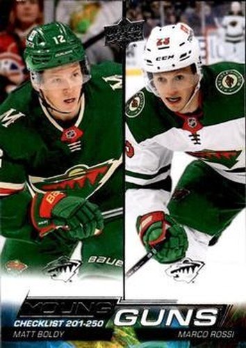 #250 Young Guns Checklist Matt Boldy / Marco Rossi - Minnesota Wild - 2022-23 Upper Deck Hockey