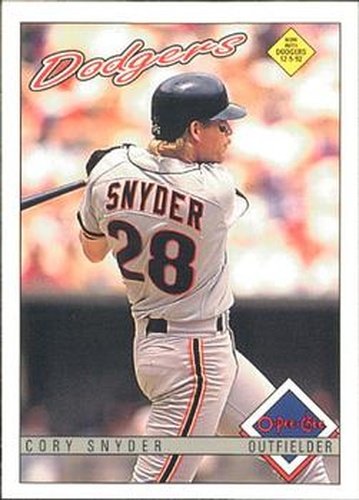 #250 Cory Snyder - Los Angeles Dodgers - 1993 O-Pee-Chee Baseball