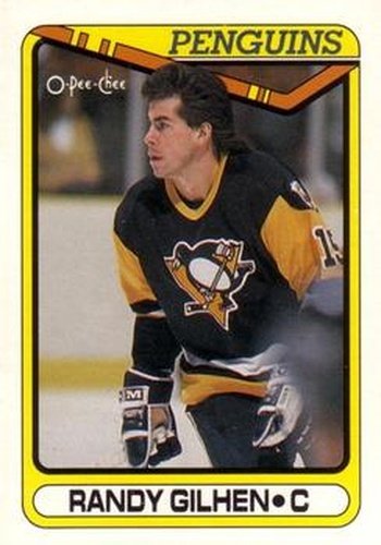 #250 Randy Gilhen - Pittsburgh Penguins - 1990-91 O-Pee-Chee Hockey