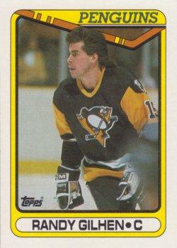 #250 Randy Gilhen - Pittsburgh Penguins - 1990-91 Topps Hockey