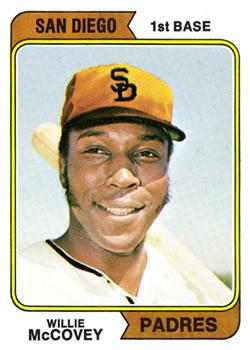 #250a Willie McCovey - San Diego Padres - 1974 Topps Baseball
