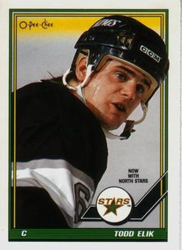 #251 Todd Elik - Minnesota North Stars - 1991-92 O-Pee-Chee Hockey