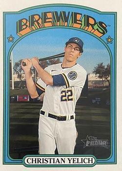 #251 Christian Yelich - Milwaukee Brewers - 2021 Topps Heritage Baseball