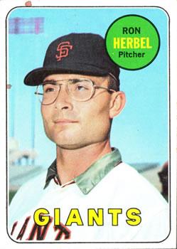 #251 Ron Herbel - San Francisco Giants - 1969 Topps Baseball