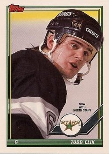 #251 Todd Elik - Minnesota North Stars - 1991-92 Topps Hockey