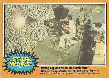 #251 Filming explosions on the Death Star - 1977 O-Pee-Chee Star Wars