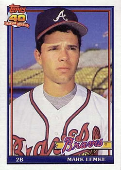 #251 Mark Lemke - Atlanta Braves - 1991 Topps Baseball