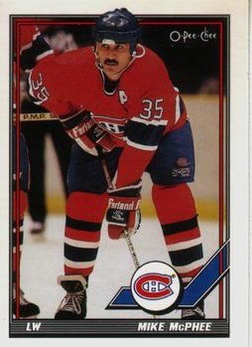 #252 Mike McPhee - Montreal Canadiens - 1991-92 O-Pee-Chee Hockey