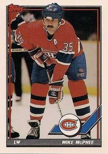 #252 Mike McPhee - Montreal Canadiens - 1991-92 Topps Hockey