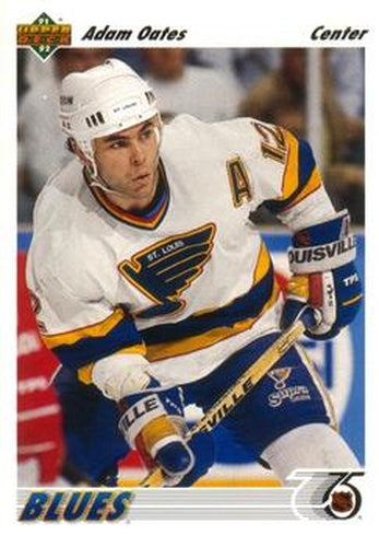 #252 Adam Oates - St. Louis Blues - 1991-92 Upper Deck Hockey