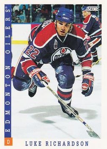 #252 Luke Richardson - Edmonton Oilers - 1993-94 Score Canadian Hockey