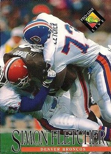 #252 Simon Fletcher - Denver Broncos - 1994 Pro Line Live Football