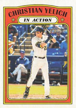 #252 Christian Yelich - Milwaukee Brewers - 2021 Topps Heritage Baseball