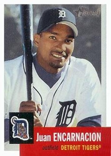 #252 Juan Encarnacion - Detroit Tigers - 2002 Topps Heritage Baseball
