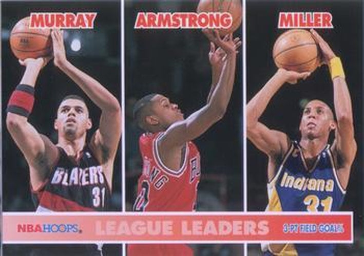 #252 Tracy Murray / B.J. Armstrong / Reggie Miller - Portland Trail Blazers / Chicago Bulls / Indiana Pacers - 1994-95 Hoops Basketball