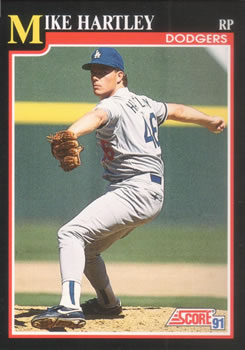 #252 Mike Hartley - Los Angeles Dodgers - 1991 Score Baseball
