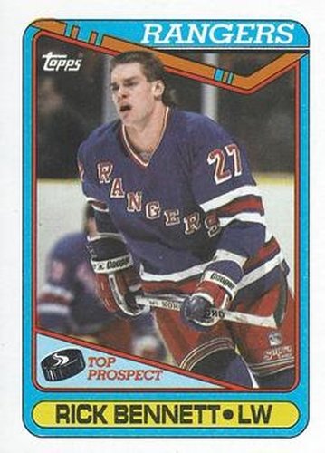 #252 Rick Bennett - New York Rangers - 1990-91 Topps Hockey