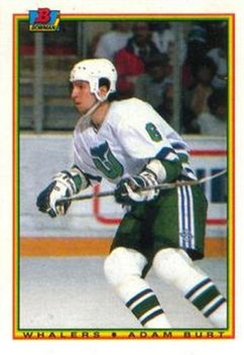 #252 Adam Burt - Hartford Whalers - 1990-91 Bowman Hockey