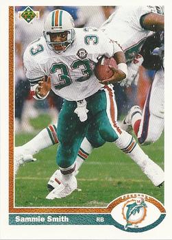 #253 Sammie Smith - Miami Dolphins - 1991 Upper Deck Football