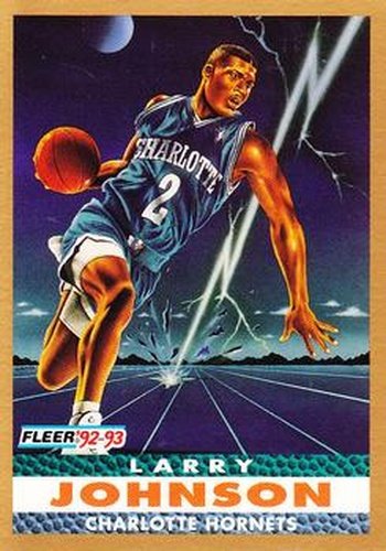 #253 Larry Johnson - Charlotte Hornets - 1992-93 Fleer Basketball