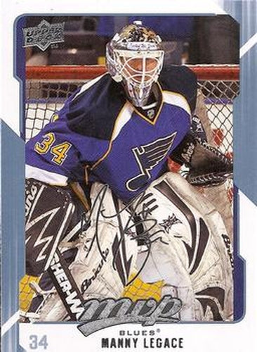 #253 Manny Legace - St. Louis Blues - 2008-09 Upper Deck MVP Hockey