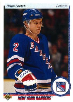 #253 Brian Leetch - New York Rangers - 1990-91 Upper Deck Hockey