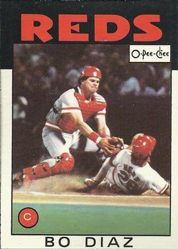 #253 Bo Diaz - Cincinnati Reds - 1986 O-Pee-Chee Baseball