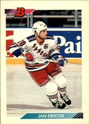 #253 Jan Erixon - New York Rangers - 1992-93 Bowman Hockey