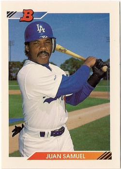 #253 Juan Samuel - Los Angeles Dodgers - 1992 Bowman Baseball
