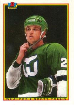 #253 Scott Young - Hartford Whalers - 1990-91 Bowman Hockey